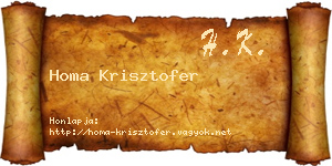 Homa Krisztofer névjegykártya